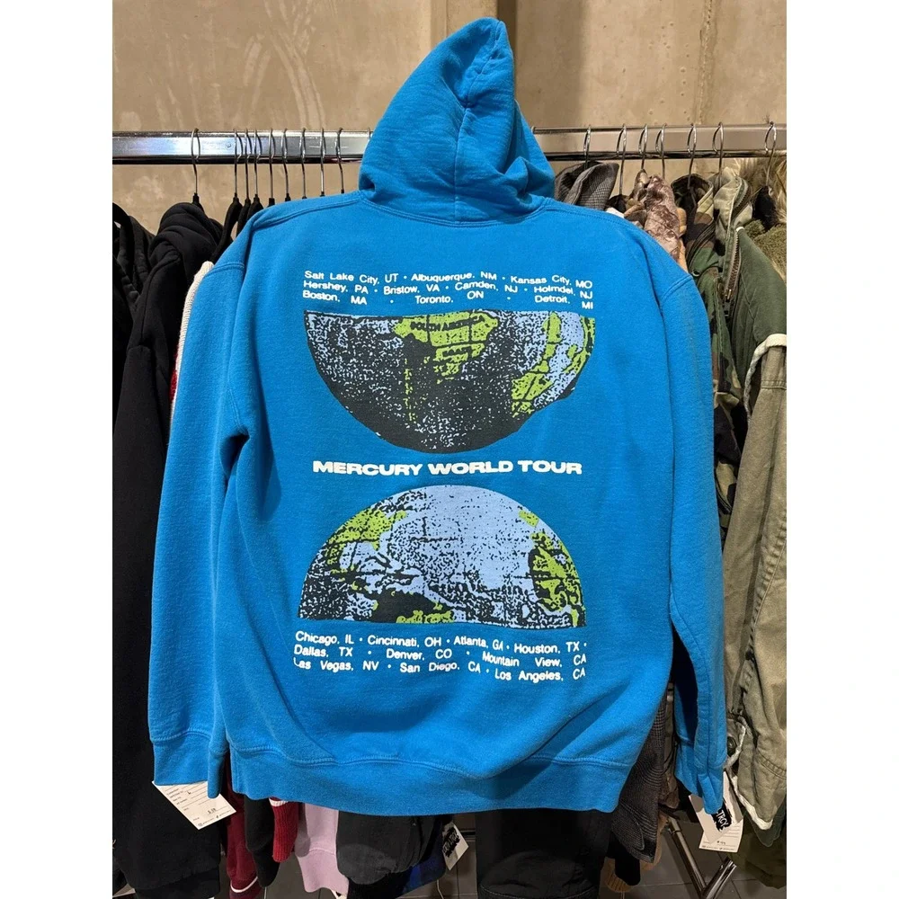 Imagine Dragons Mercury World Tour Hoodie Blue Mens Concert Merch Graphic‎